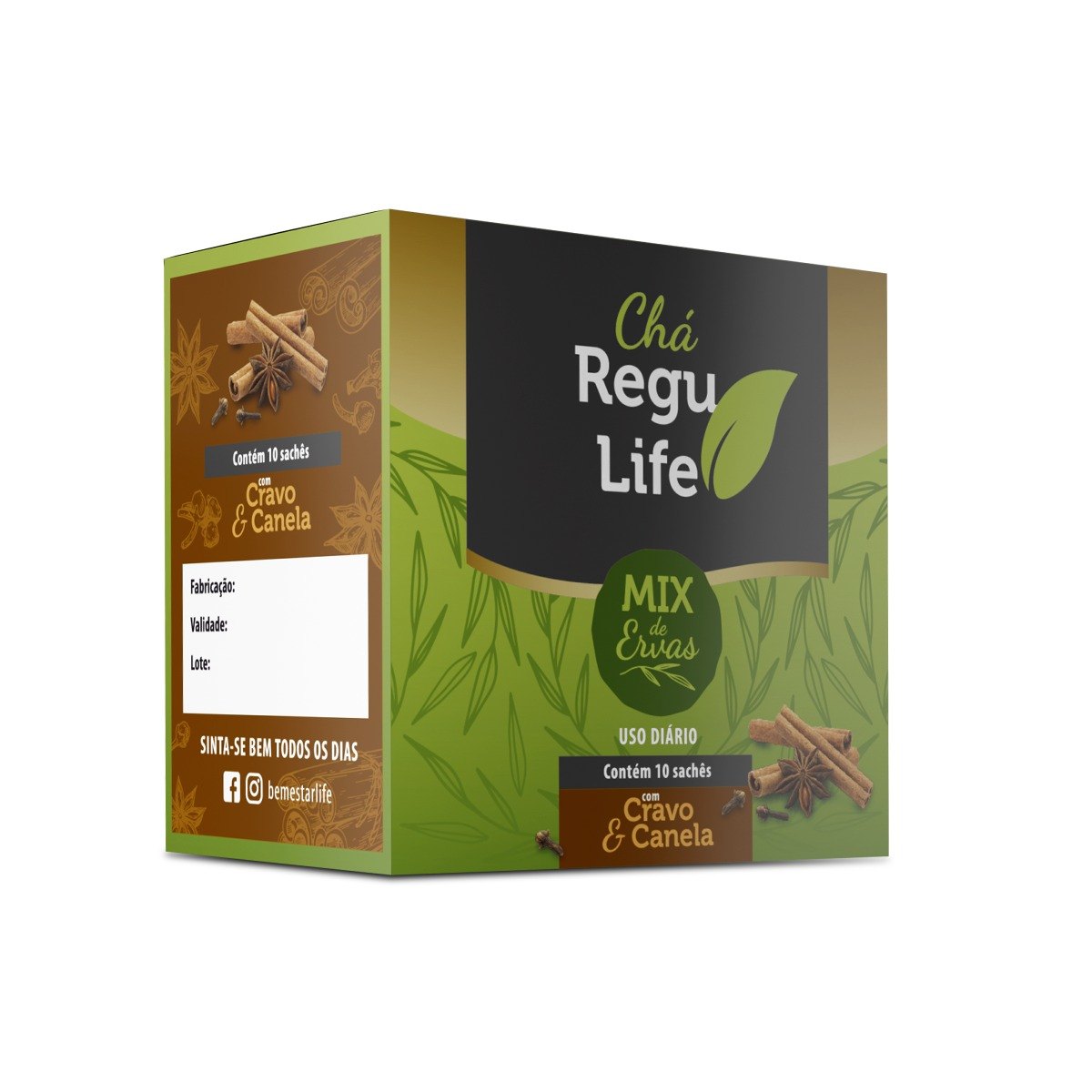 CHÁ REGU LIFE - 10 SACHET SABOR CRAVO E CANELA 7898965610609