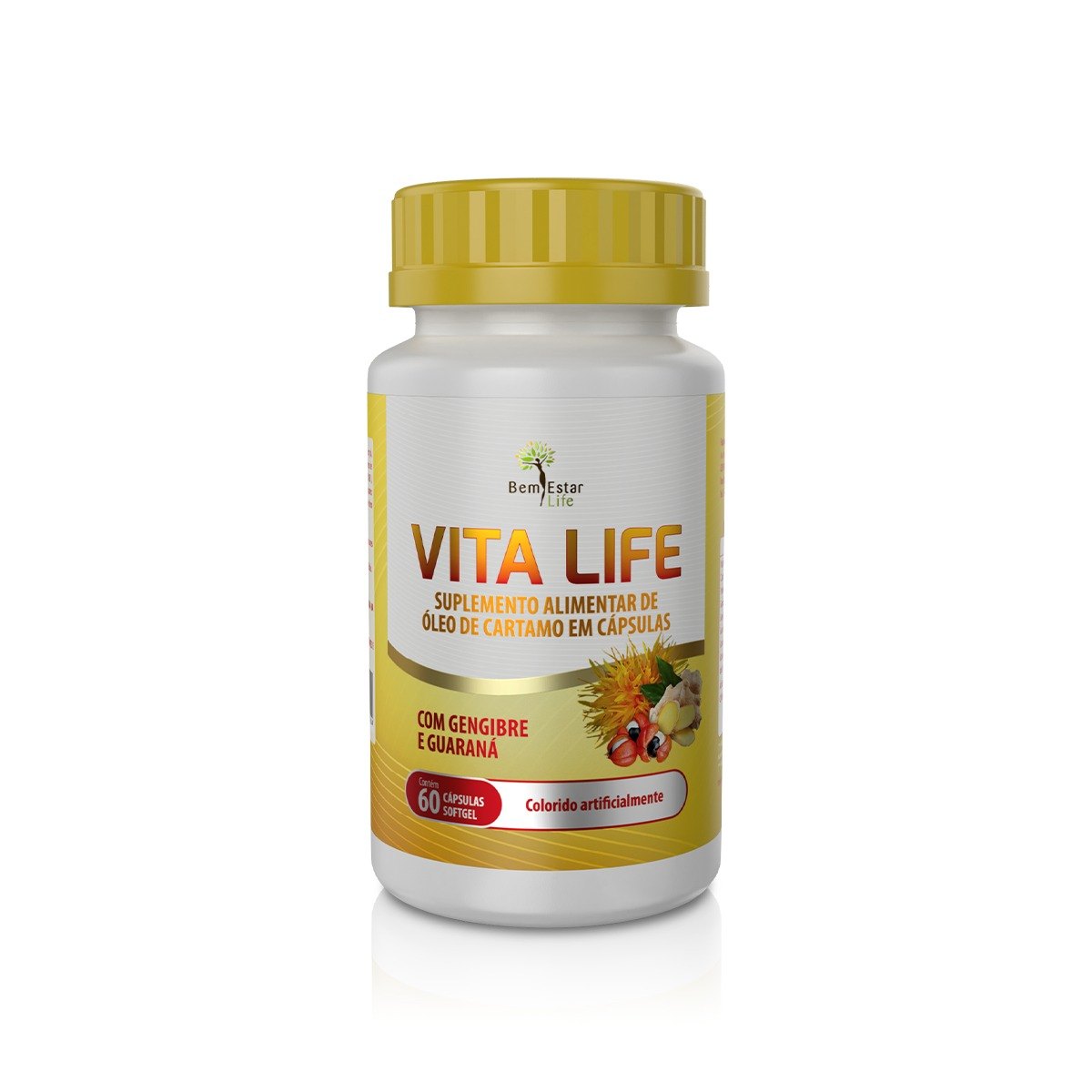 VITALIFE - Óleo de Cartamo, Gengibre e Guarana - 60 CAPS 7898965610524