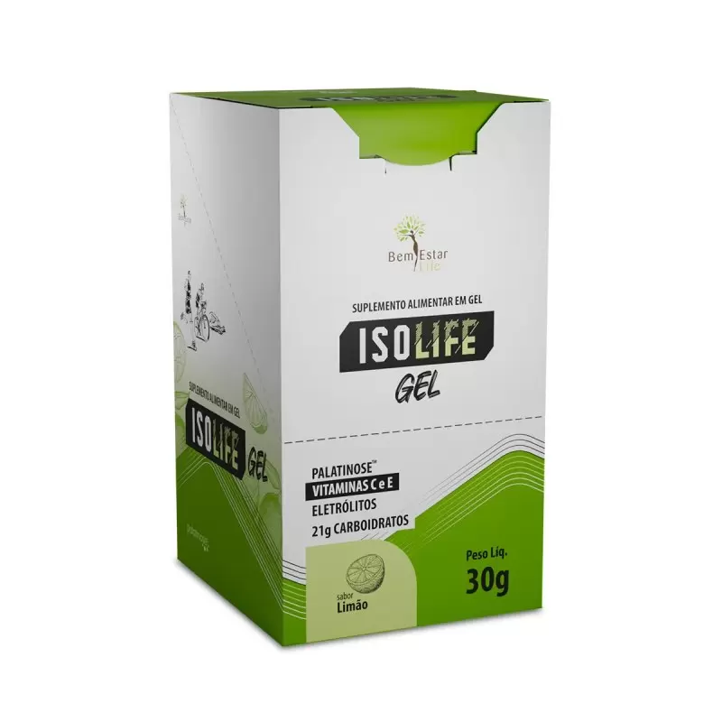 GEL CARBO ISOLIFE COM VITAMINAS C e E - 10 SACHE SABOR LIMÃO 7898736380090